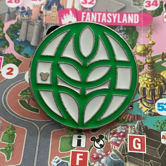 Disney World Park EPCOT Contemporary Hidden mickey green white stripe pi… - Picture 1 of 3